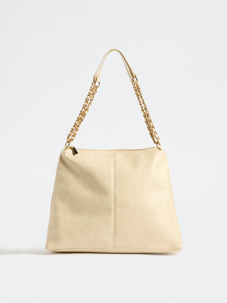 Westside Cream Chain-Strap Handbag