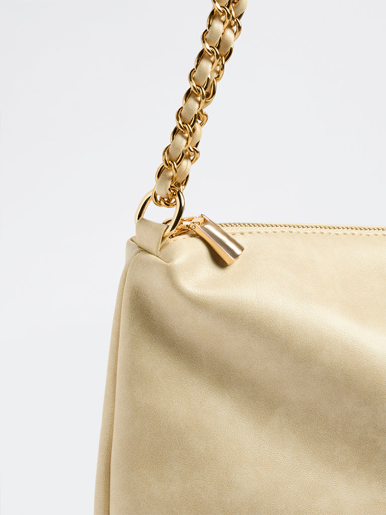 Westside Cream Chain-Strap Handbag
