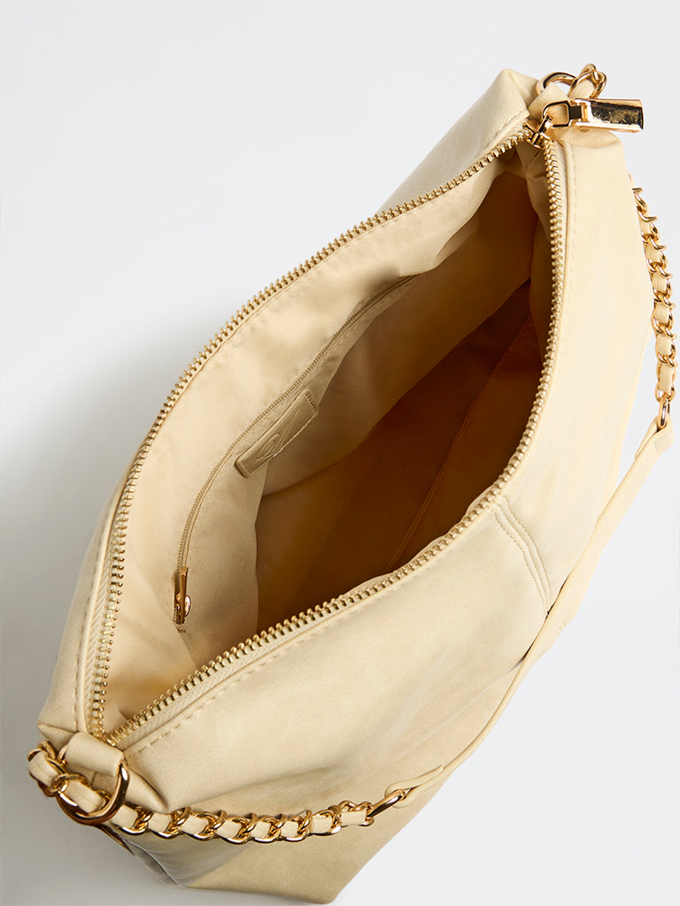 Westside Cream Chain-Strap Handbag