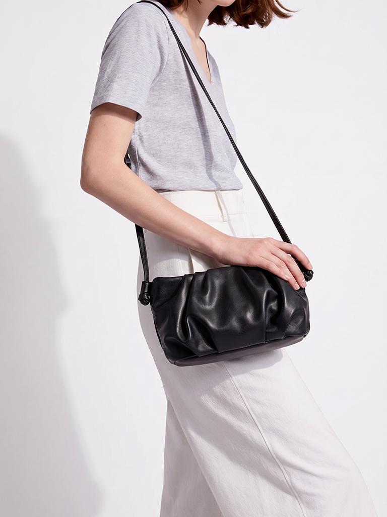 Westside Black Pleated Sling Bag