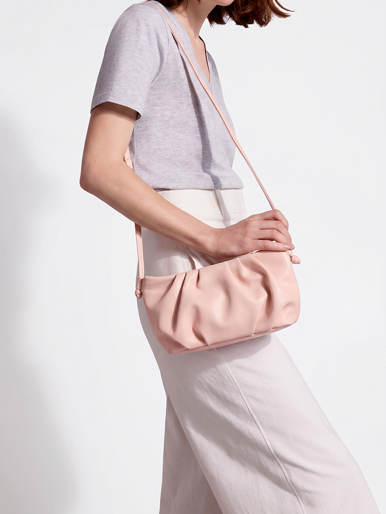 Westside Pink Pleated Sling Bag