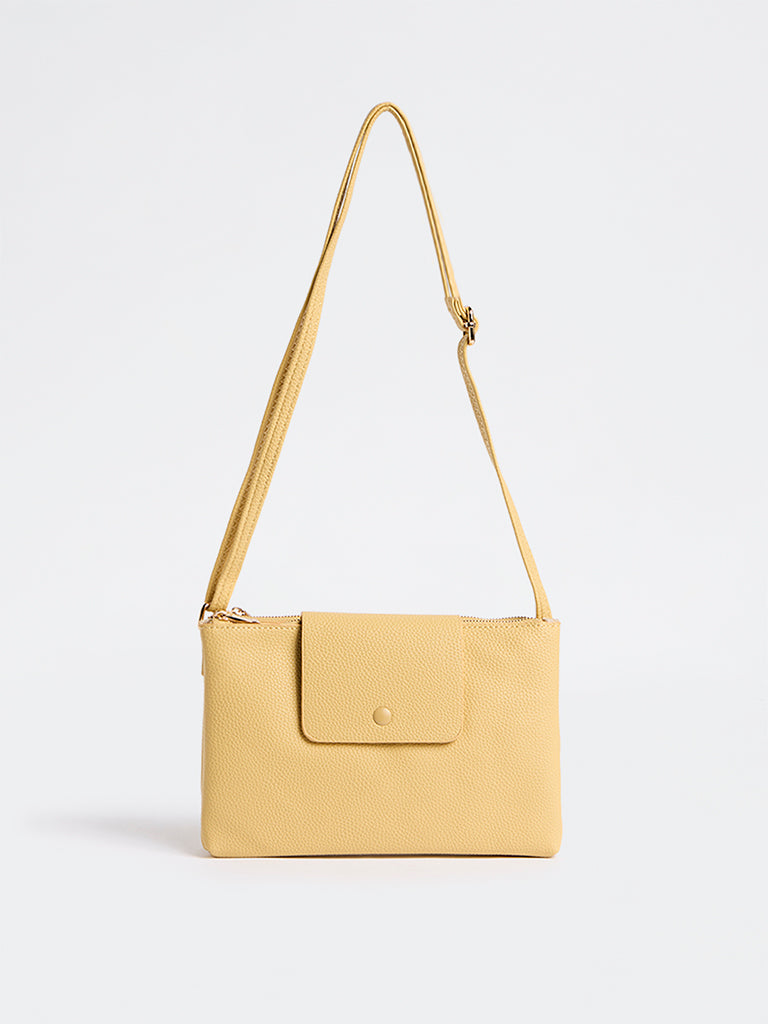 Westside Yellow Textured Sling Bag