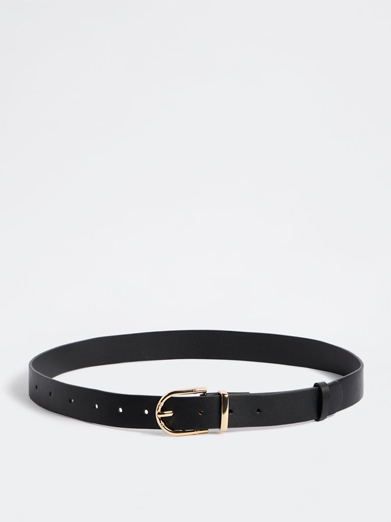 Westside Accessories Black Gold Buckle Belt
