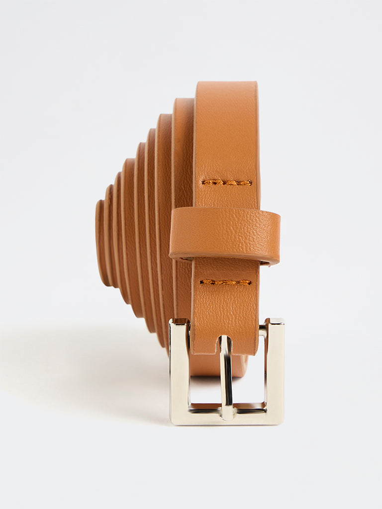 Westside Accessories Dark Brown Square Buckle Belt