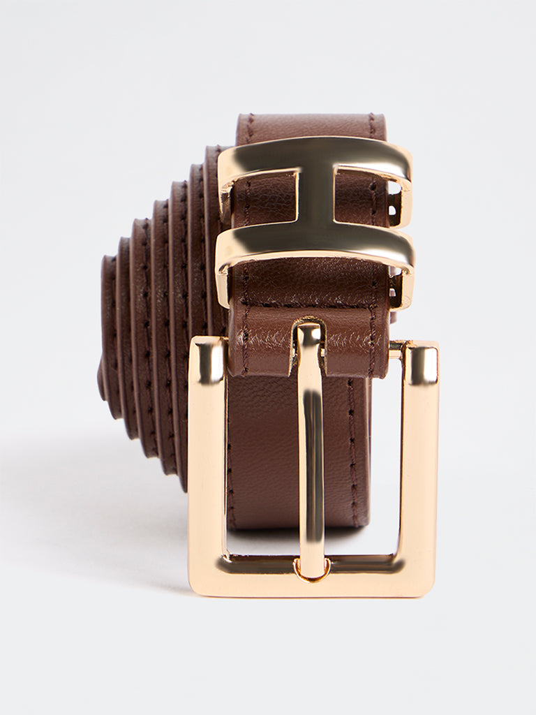 Westside Accessories Brown H-Buckle Belt