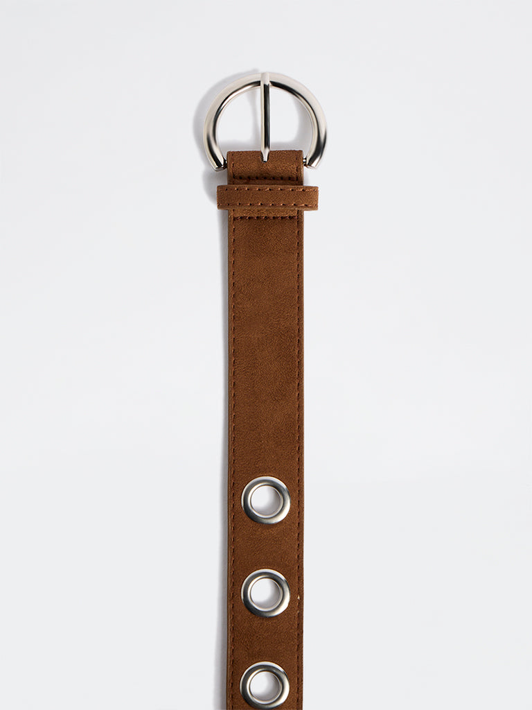 Westside Accessories Brown Eyelet Design Belt