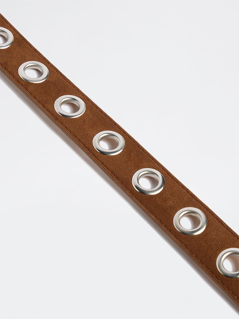 Westside Accessories Brown Eyelet Design Belt
