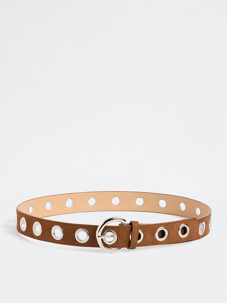 Westside Accessories Brown Eyelet Design Belt
