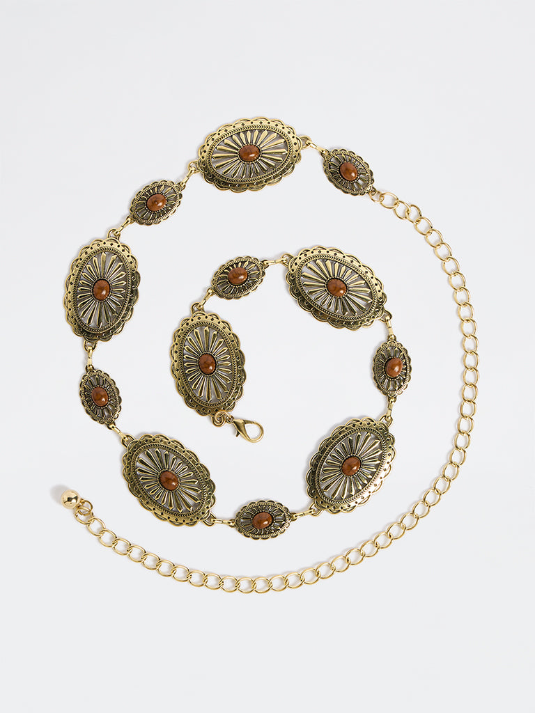Westside Accessories Gold Concho Link Belt