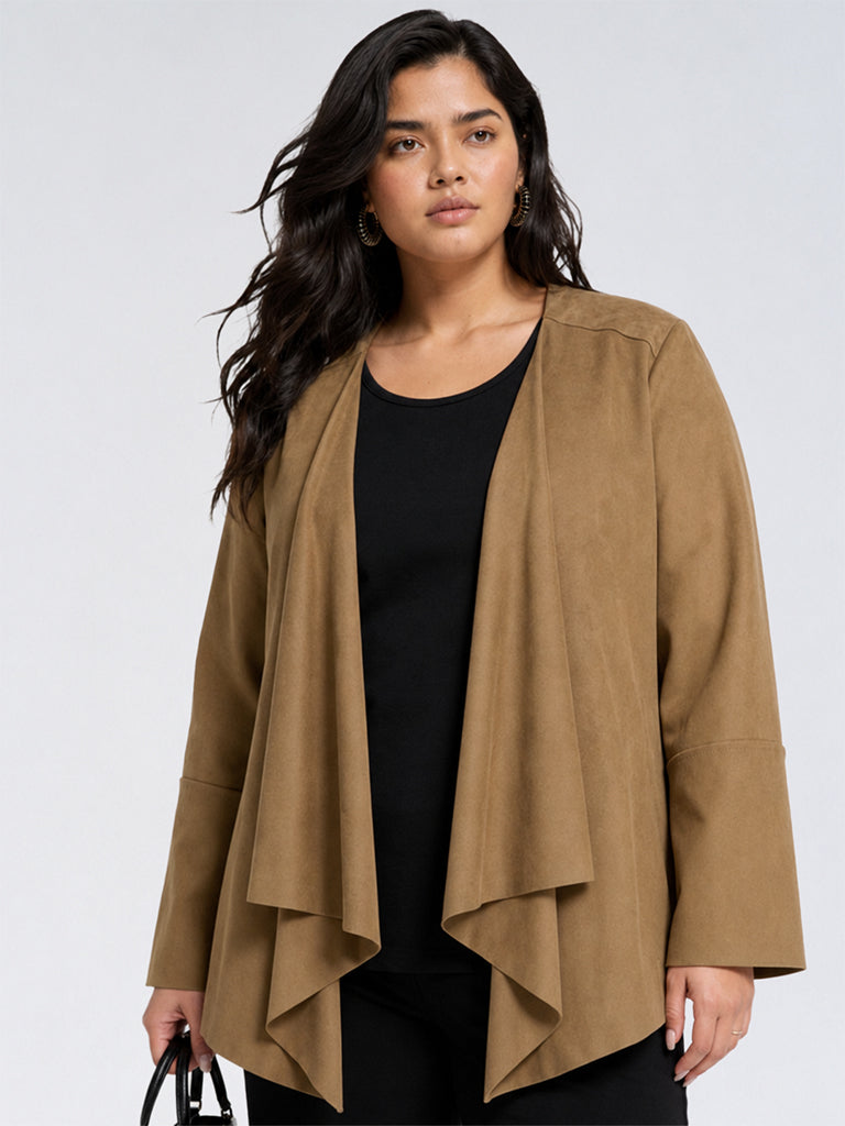 Gia Brown Suede Shrug