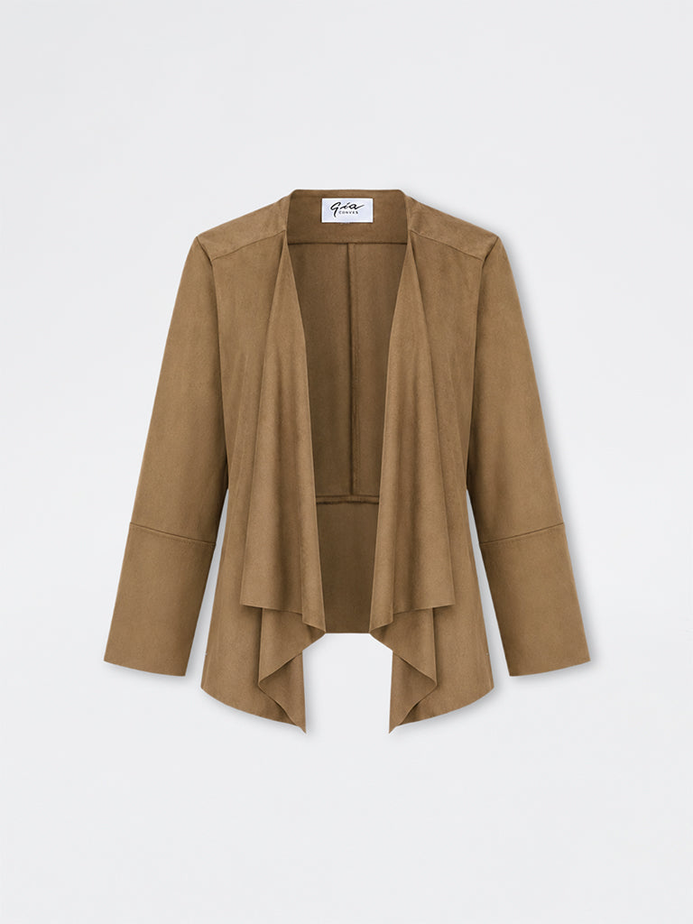 Gia Brown Suede Shrug