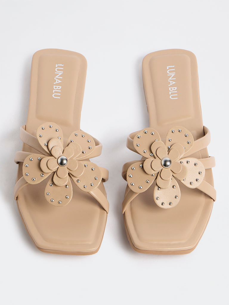 LUNA BLU Beige Multi-Straps Sandals