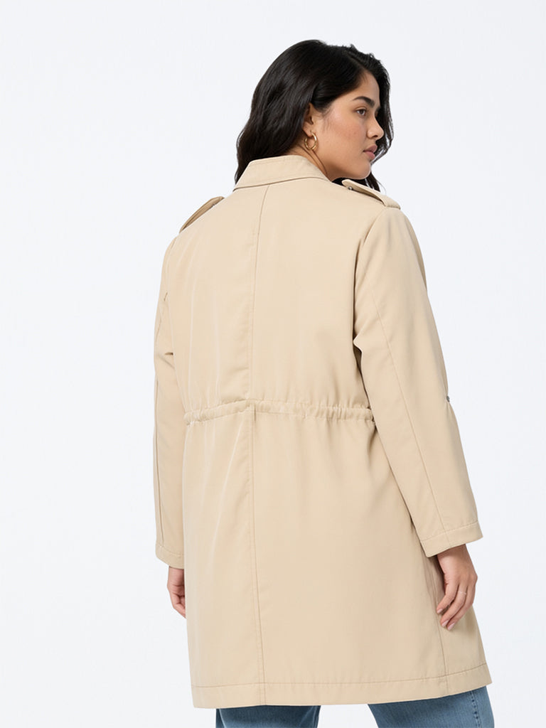 Gia Light Beige Drawstring Utility Jacket