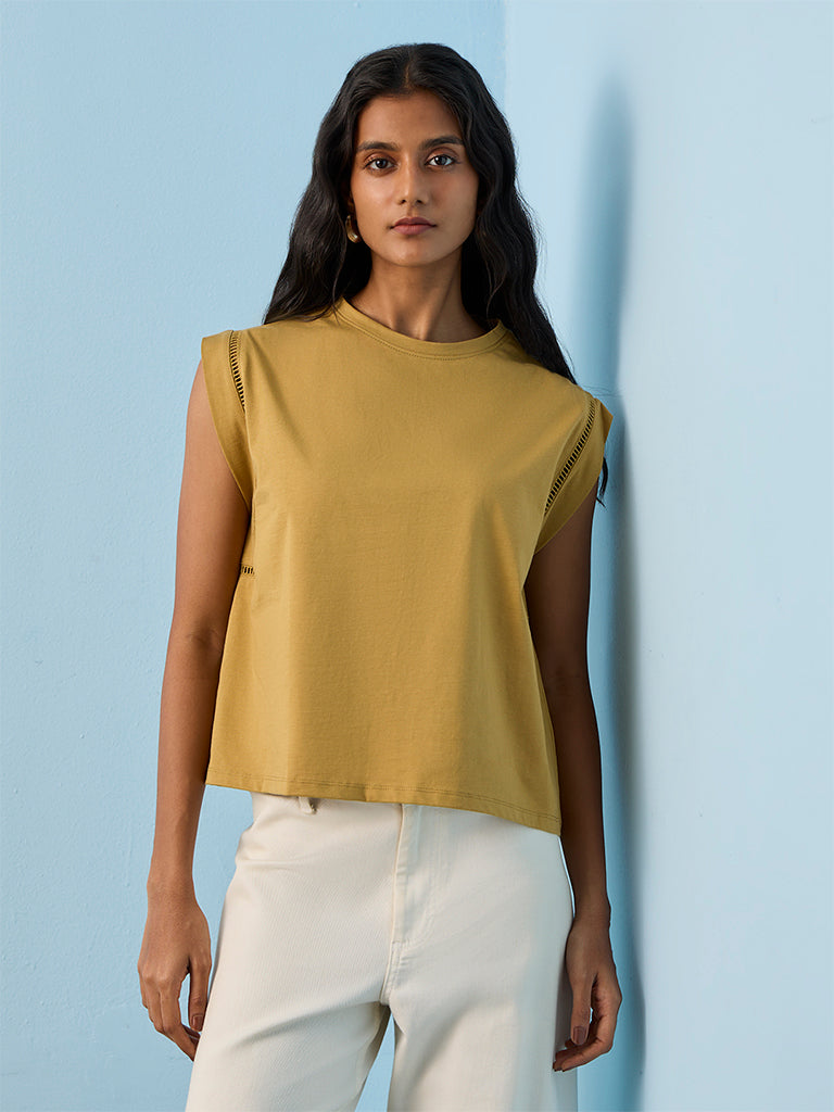 LOV Khaki Cotton Top