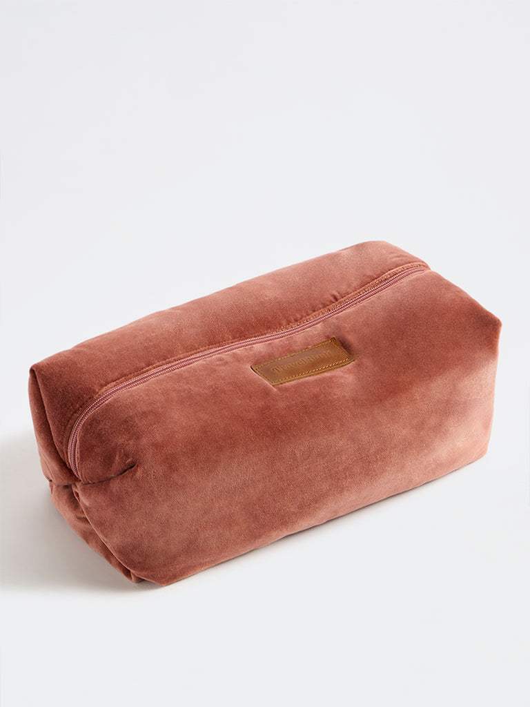 Westside Home Rust Velvet Travel Pouch