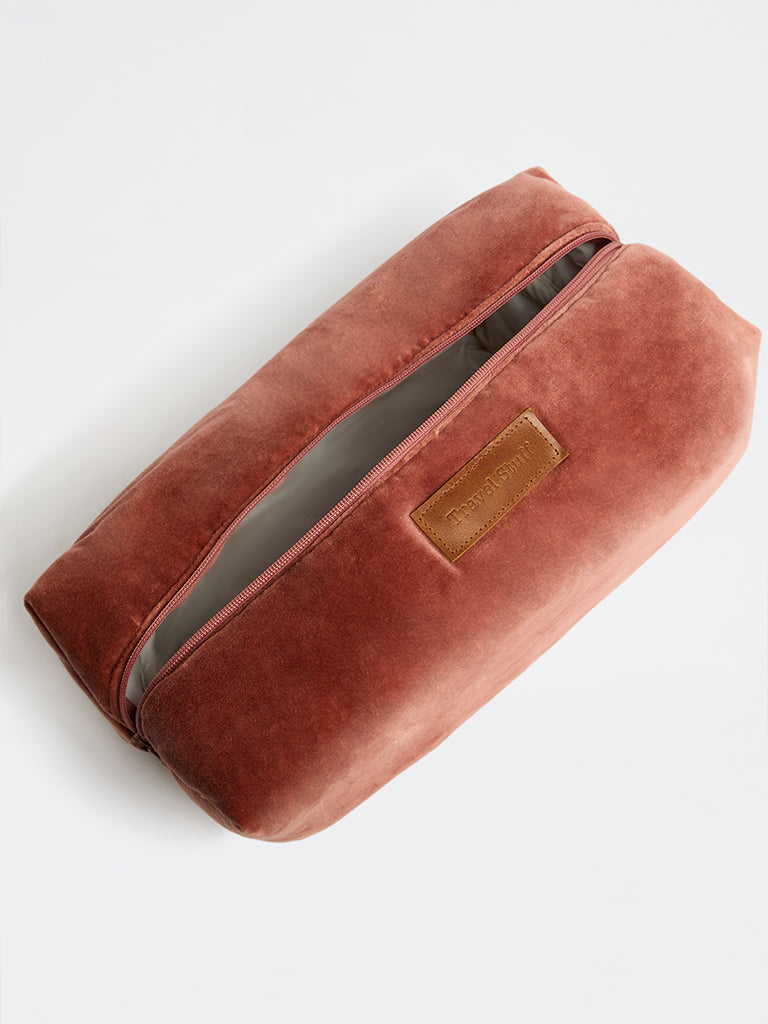 Westside Home Rust Velvet Travel Pouch