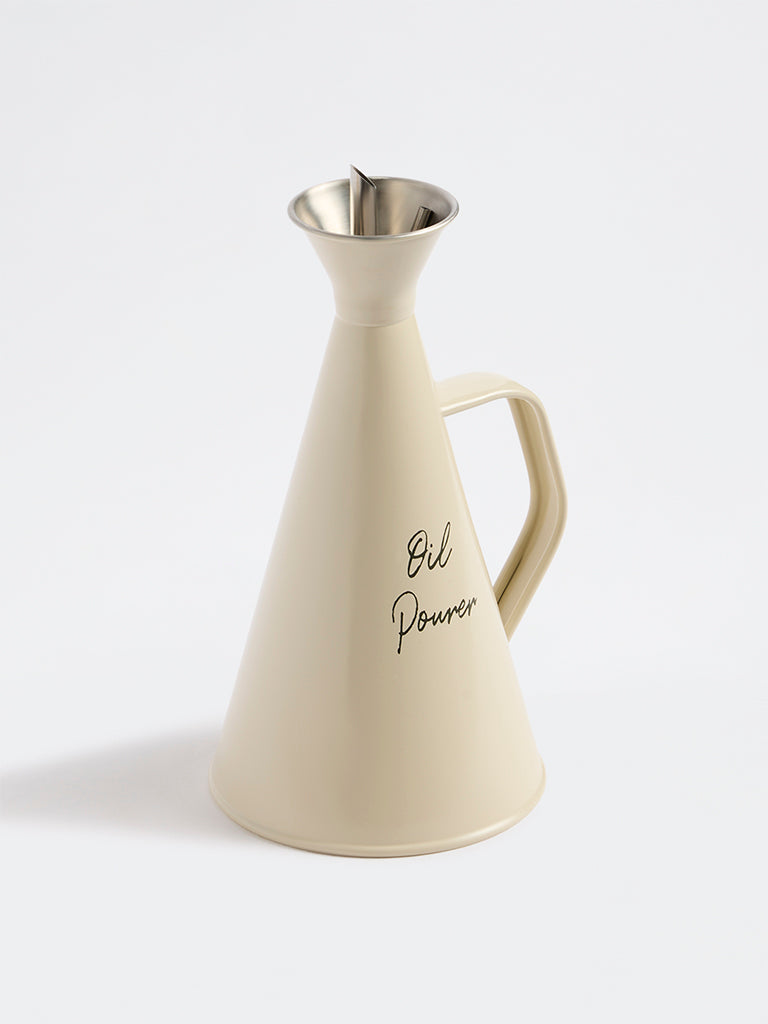 Westside Home Off-White Text Printed Oil Pourer