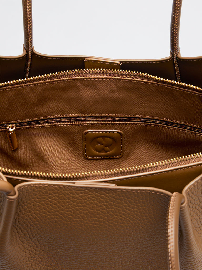 Belle Grain Leather Large Tote