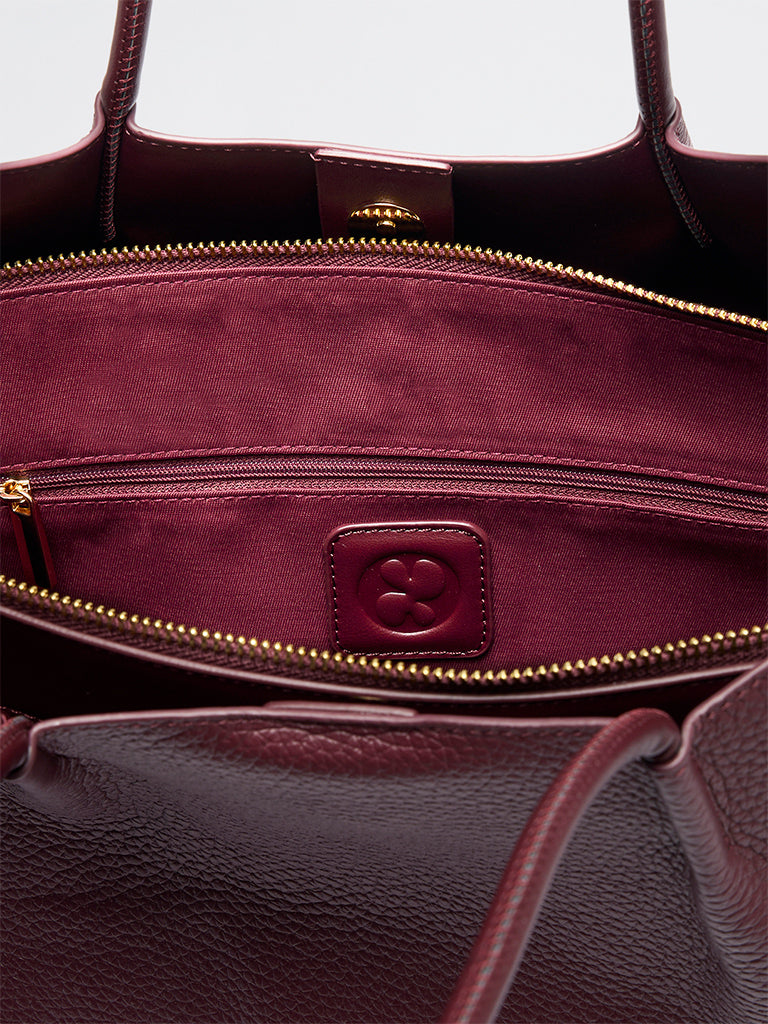 Belle Grain Leather Large Tote