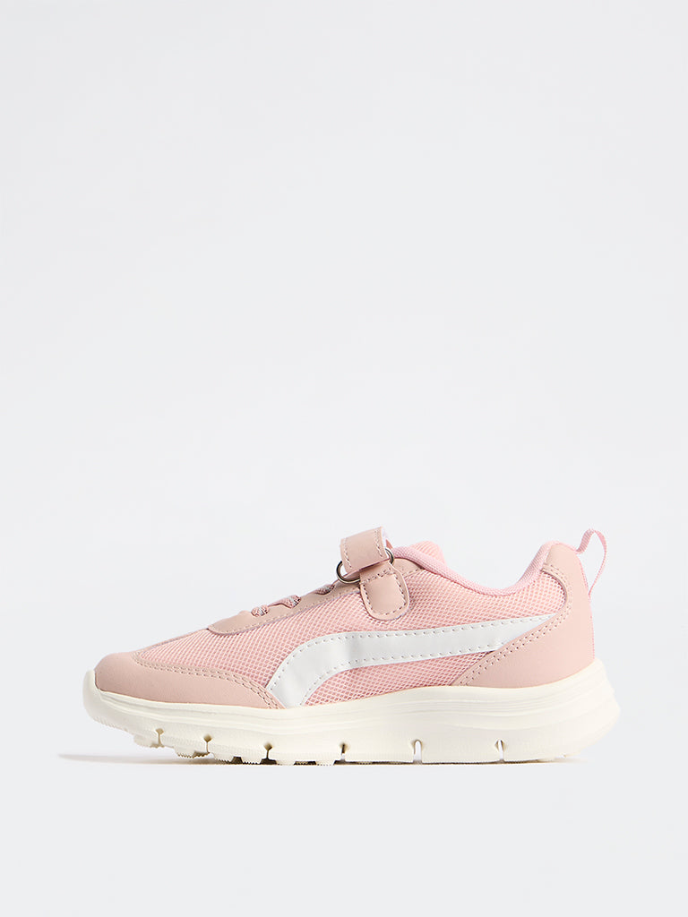 Yellow Pink Mesh Detailed Lace-Up Sneakers