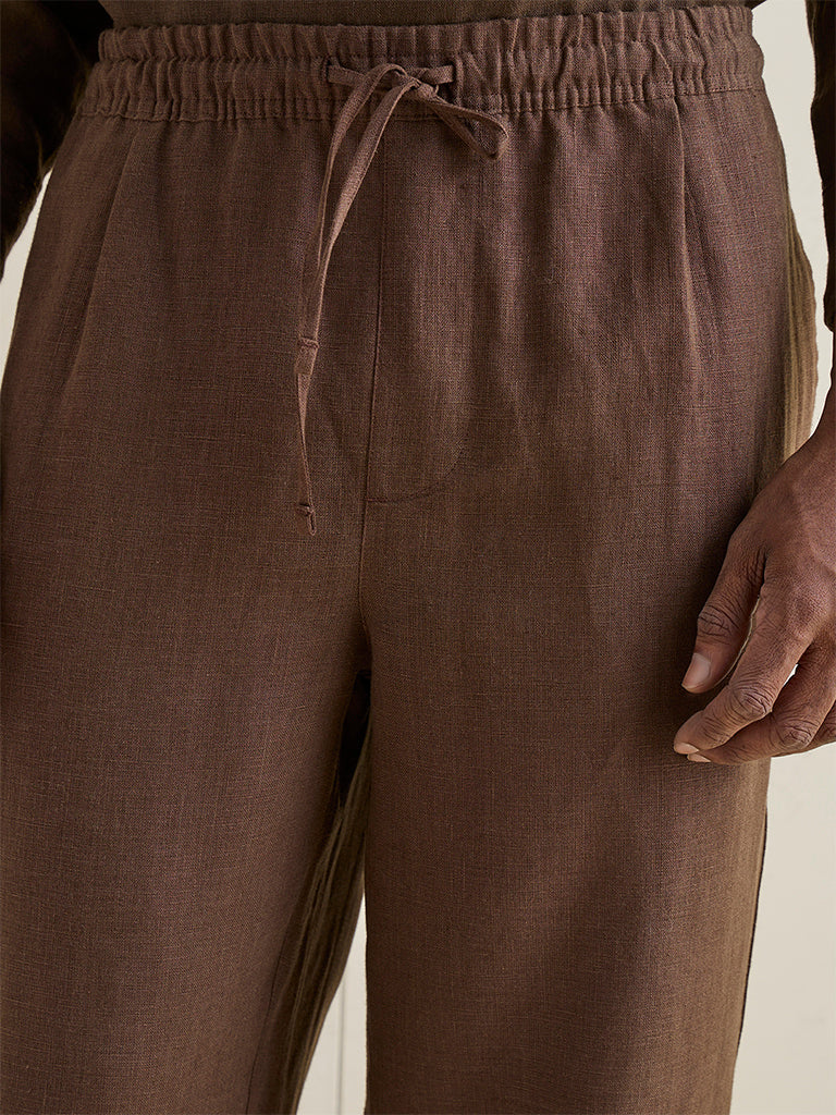 Ascot Dark Brown Relaxed-Fit Mid-Rise Chinos