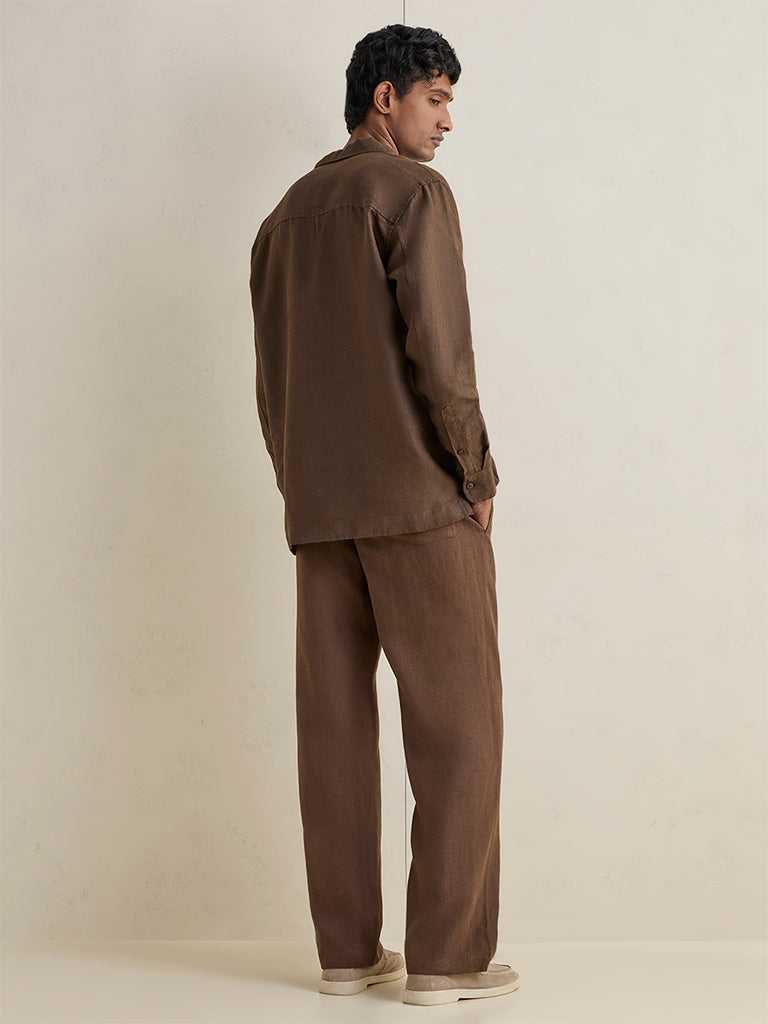 Ascot Dark Brown Relaxed-Fit Mid-Rise Chinos