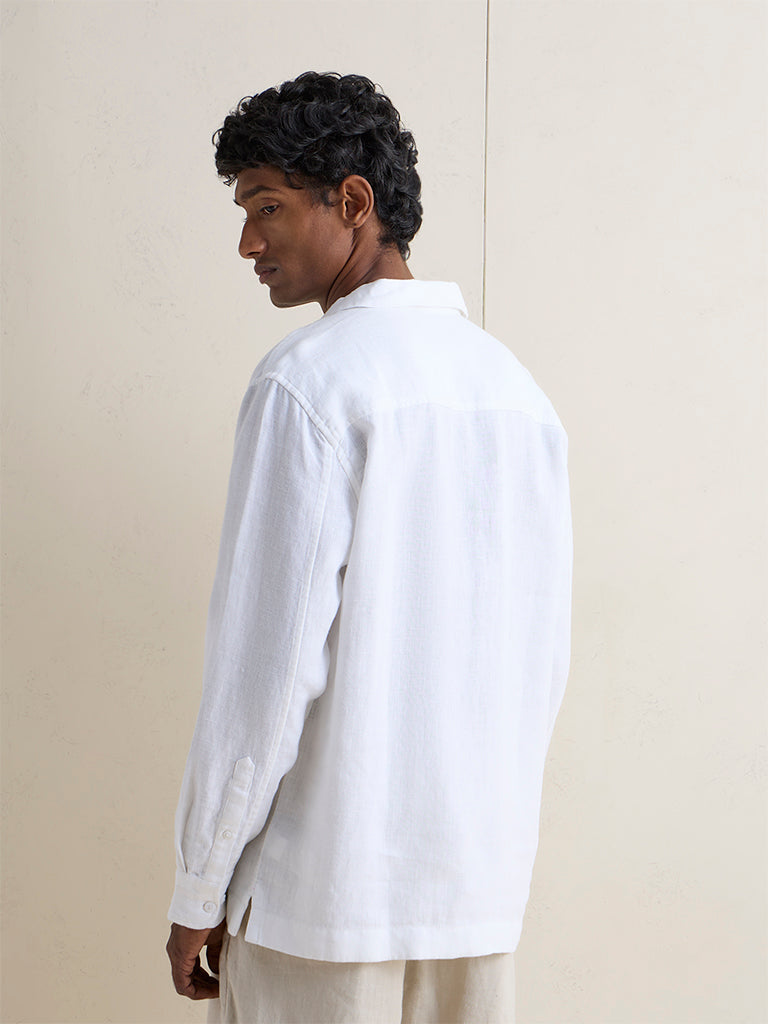 Ascot Off-White Relaxed-Fit Linen Shirt