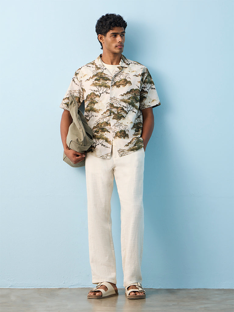 ETA Green Nature-Inspired Cotton-Blend Relaxed-Fit Shirt
