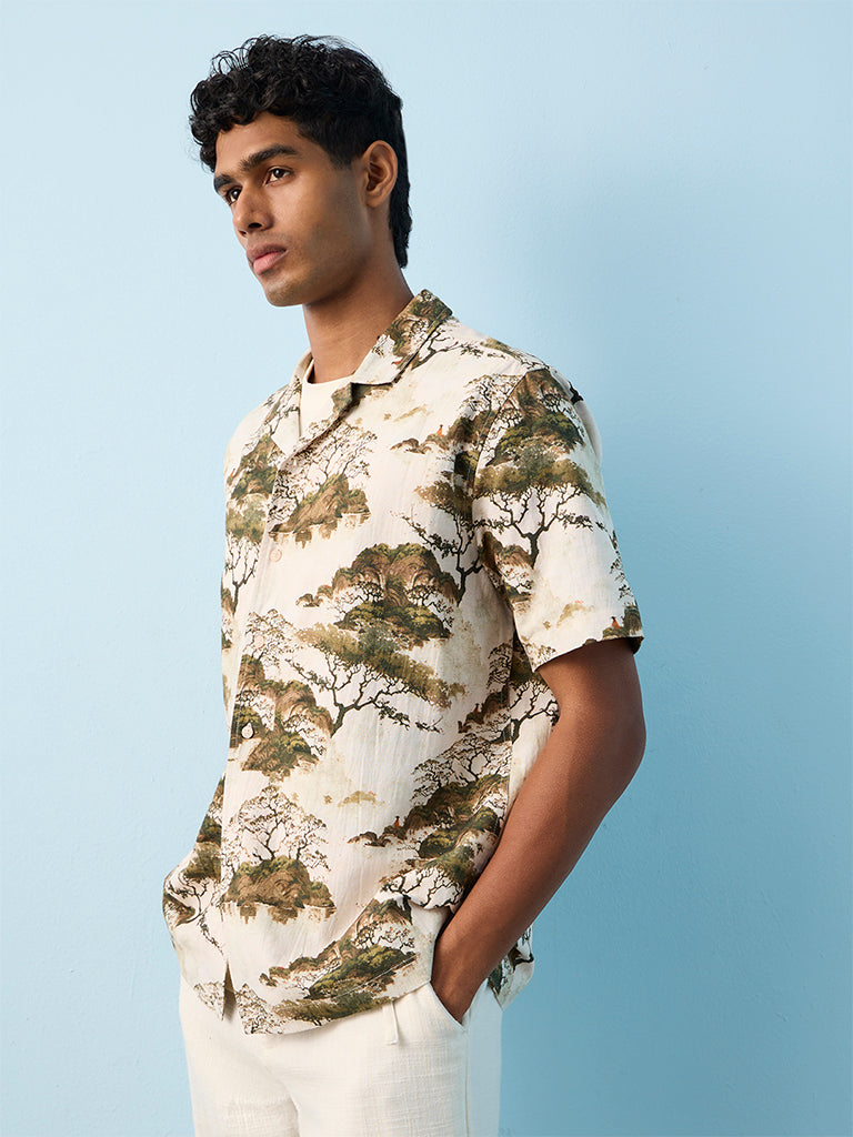 ETA Green Nature-Inspired Cotton-Blend Relaxed-Fit Shirt