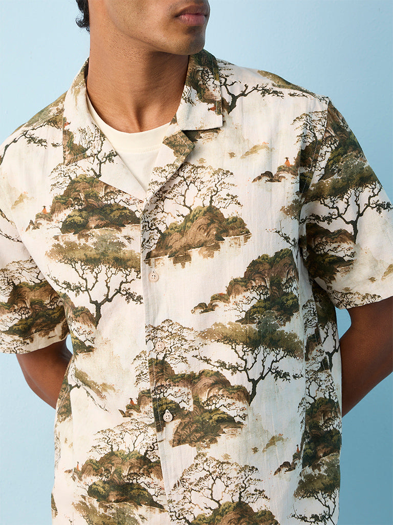 ETA Green Nature-Inspired Cotton-Blend Relaxed-Fit Shirt