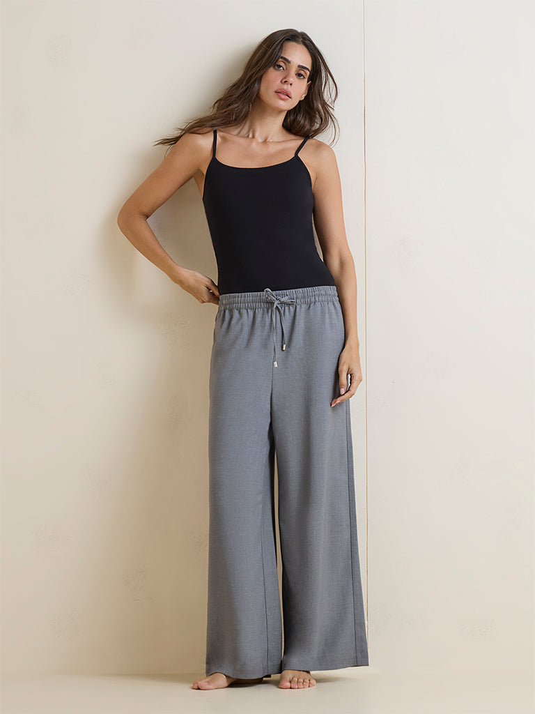 Wunderlove Black Solid Cotton-Blend Camisole