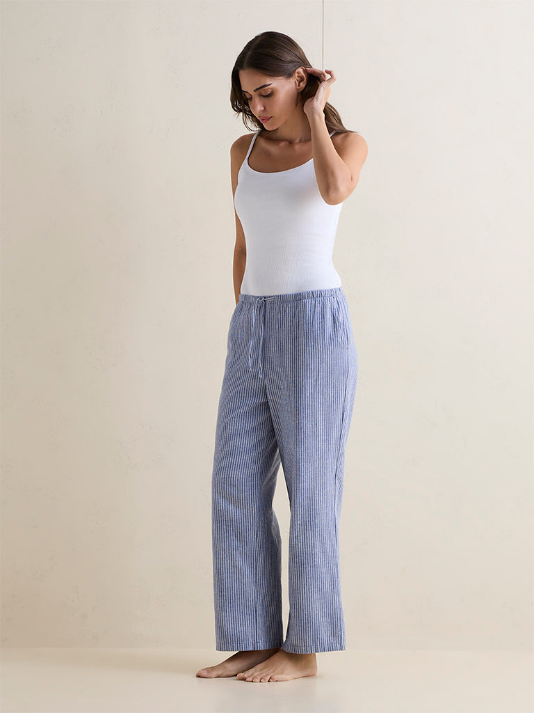 Wunderlove White Ribbed Cotton-Blend Camisole