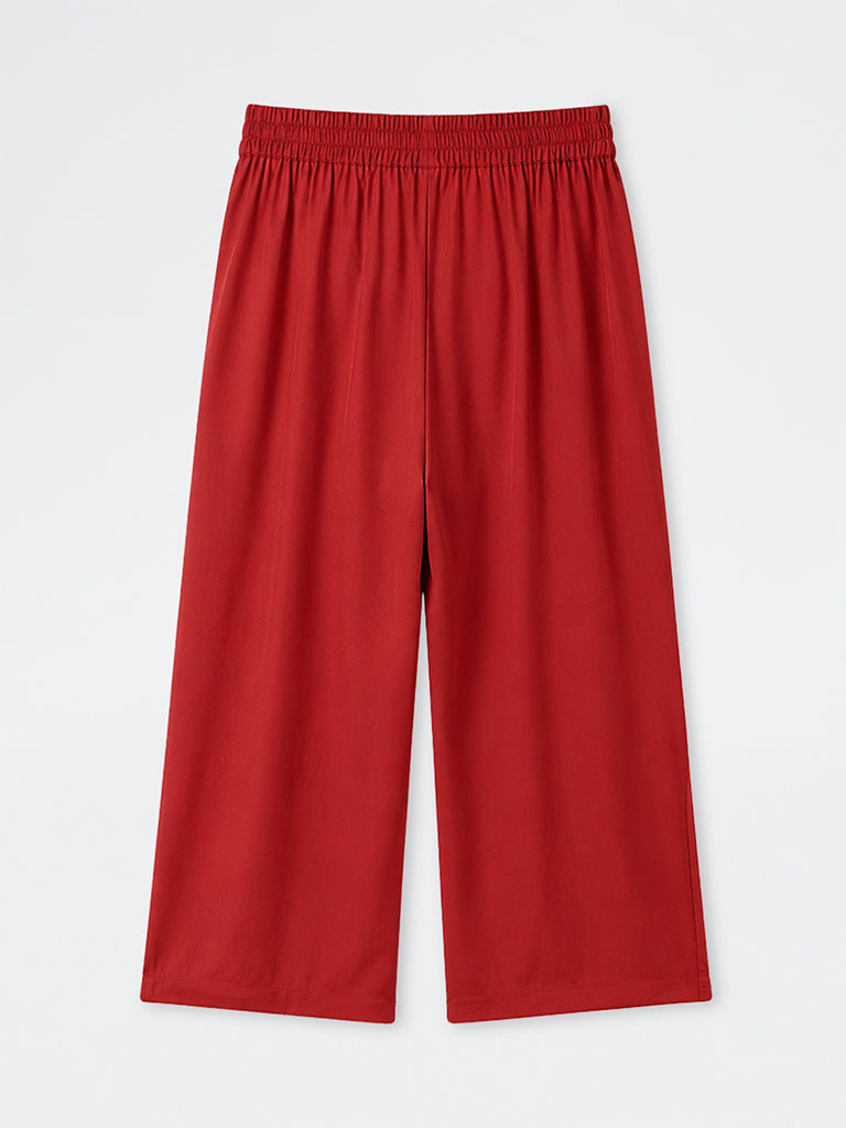 Diza Red Solid Pants
