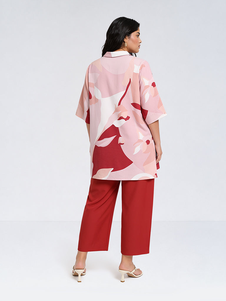 Diza Red Solid Pants