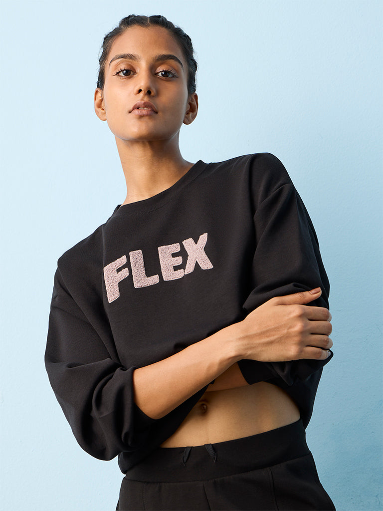 Nuoflexx Black Text Design Sweatshirt