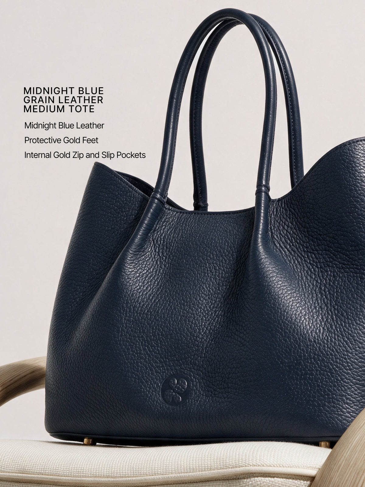 Belle Grain Leather Medium Tote