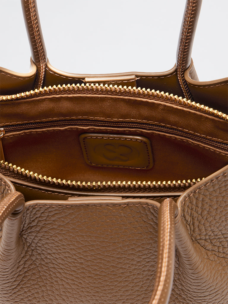 Belle Grain Leather Mini Tote