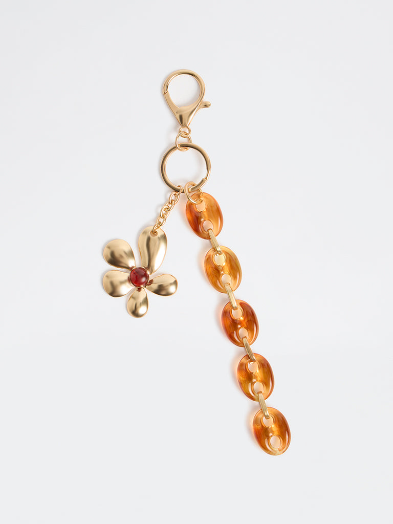 Westside Accessories Gold Floral Bag Charm