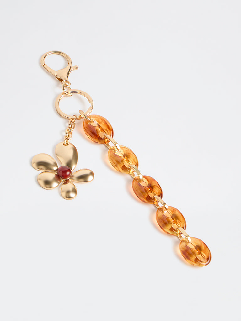 Westside Accessories Gold Floral Bag Charm