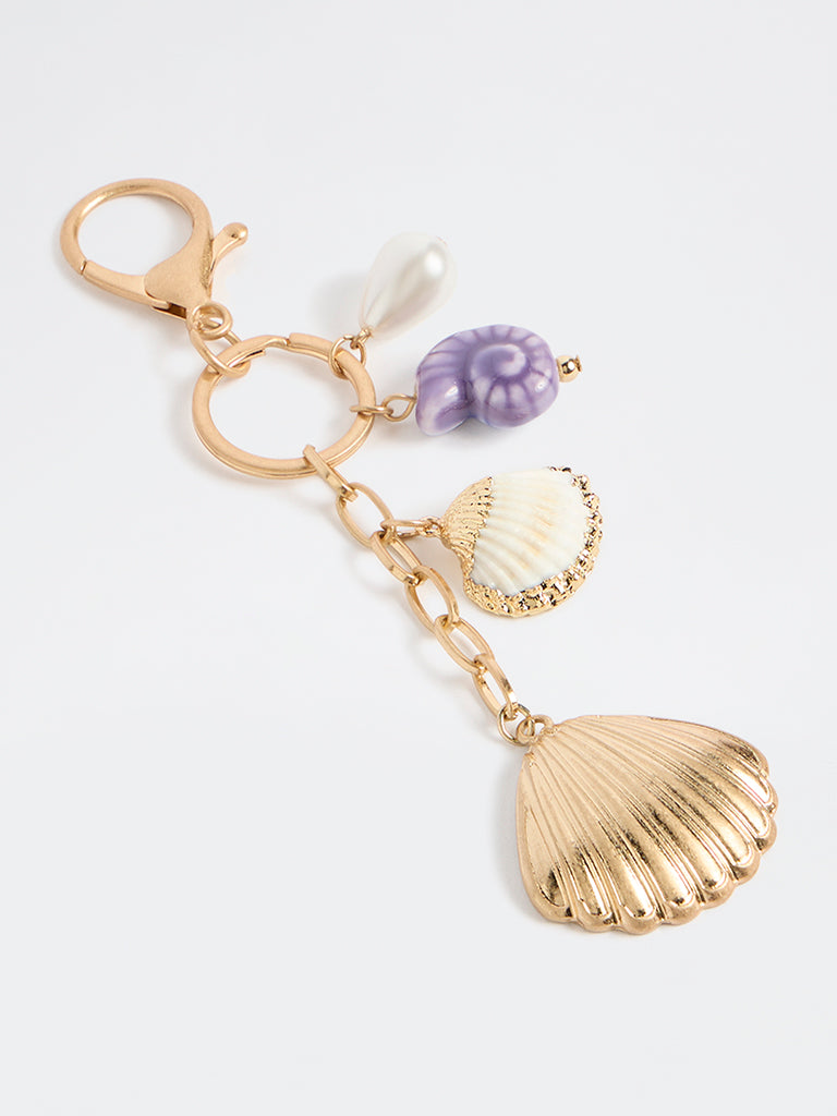 Westside Accessories Gold Shell Bag Charm