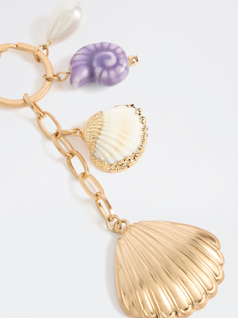 Westside Accessories Gold Shell Bag Charm