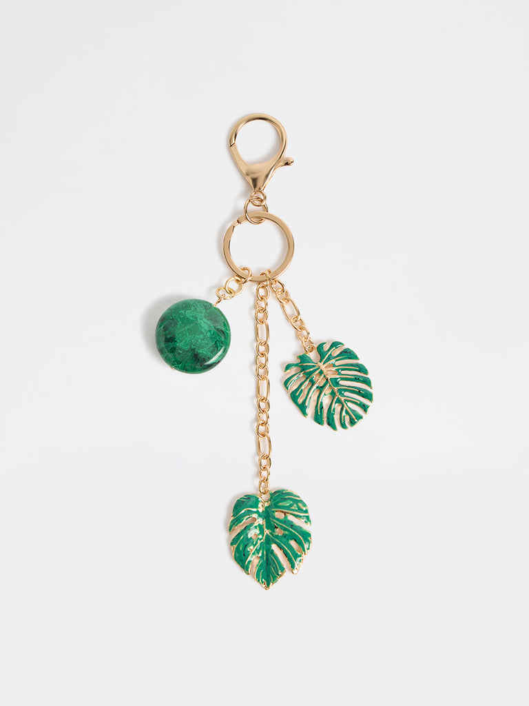 Westside Accessories Green Leaf Motif Bag Charm