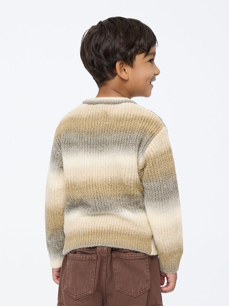 HOP Kids Boys Multicolour Animal Appliqué Knitted Sweatshirt