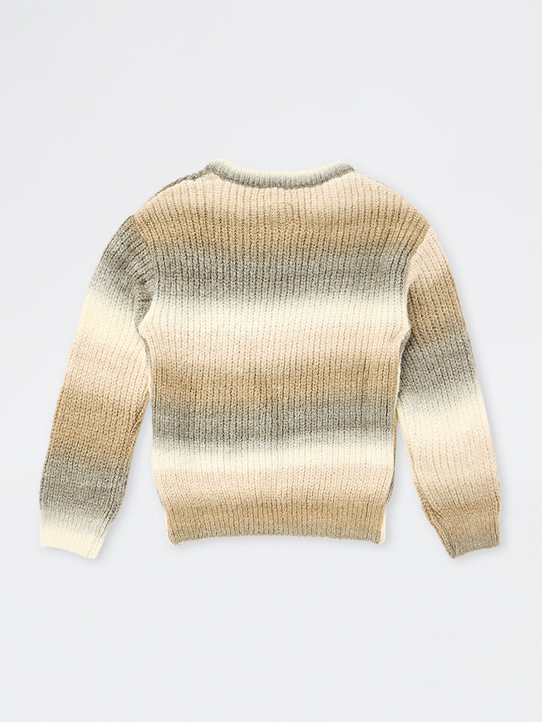 HOP Kids Boys Multicolour Animal Appliqué Knitted Sweatshirt