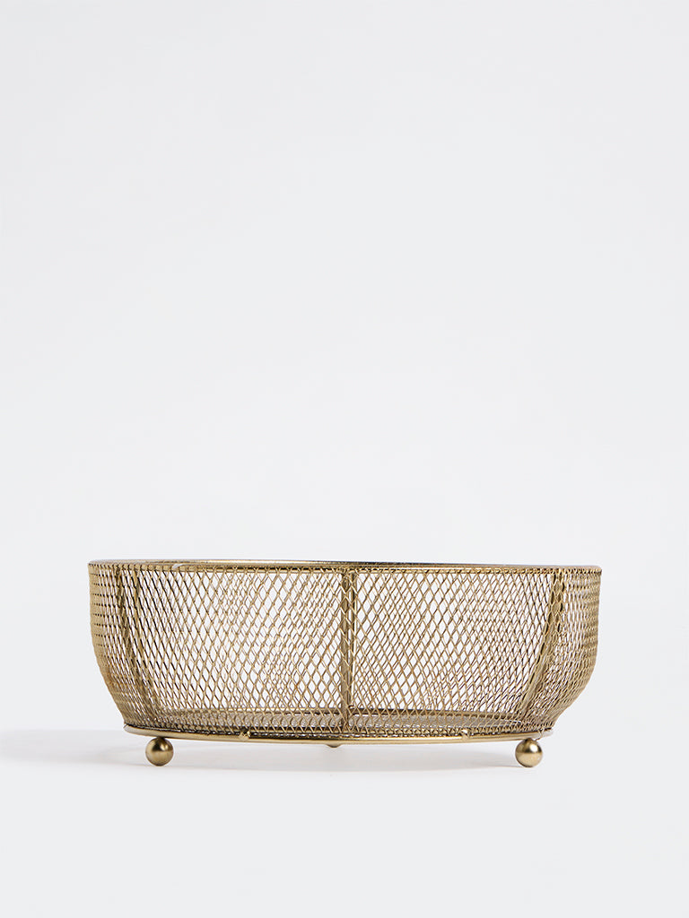Westside Home Gold Wired Circular Fruit Storage Basket