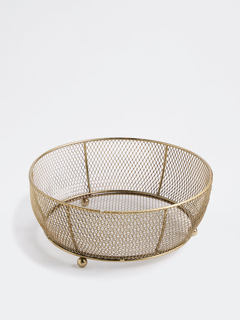 Westside Home Gold Wired Circular Fruit Storage Basket