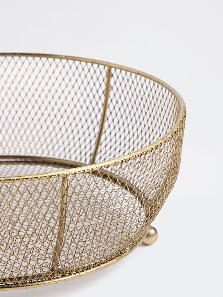 Westside Home Gold Wired Circular Fruit Storage Basket