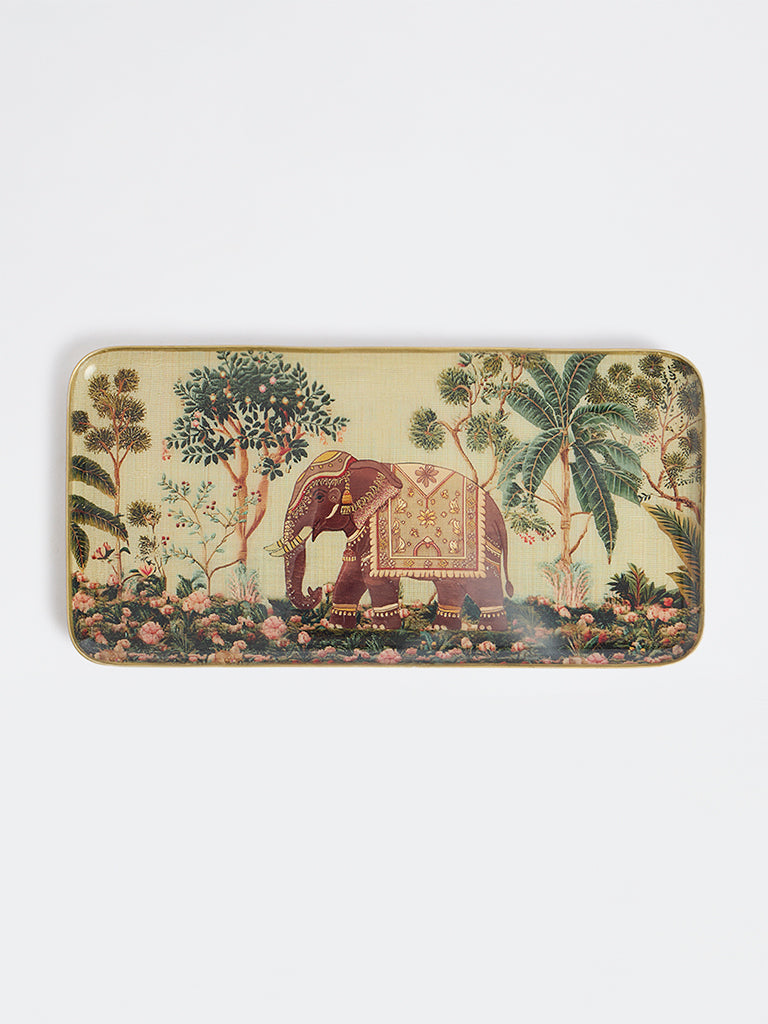 Westside Home Sage Heritage Elephant Design Tray