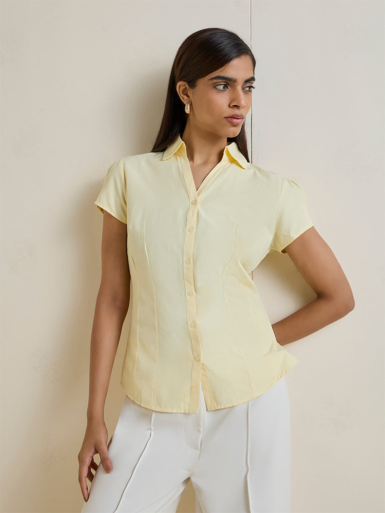 Wardrobe Yellow Solid Shirt