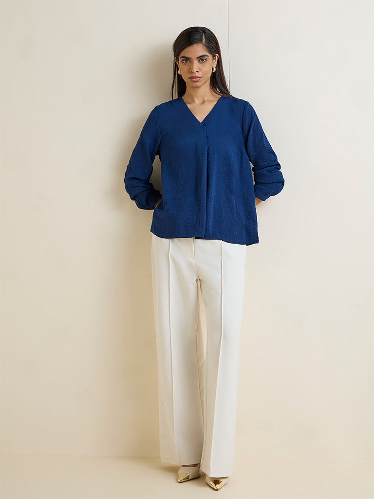Wardrobe Indigo Textured Blouse